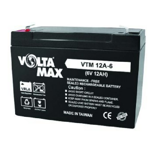 تصویر از باتری ۶ ولت ۱۲ آمپرساعت Voltamax