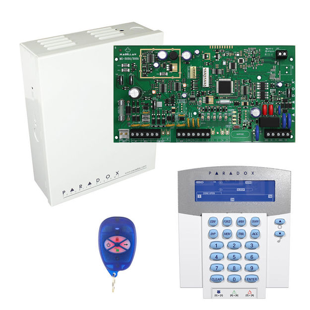 پنل MG5000 به همراه کی پد بی سیم K37 و ریموت REM1 پارادوکس و جعبه فلزی
