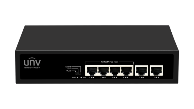  سوئیچ 4 کانال PoE یونی ویو مدل NSW2010-6T-POE-S-IN 